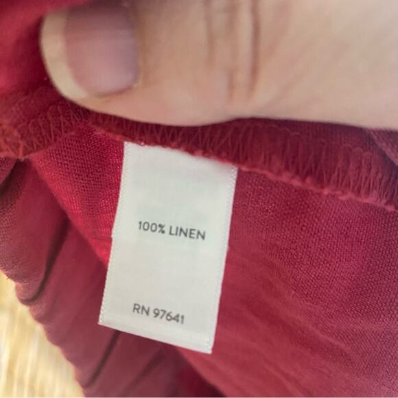 J. Jill love linen 100% linen plus size Women's Red Capri pant 2X comfortable - Picture 9 of 10